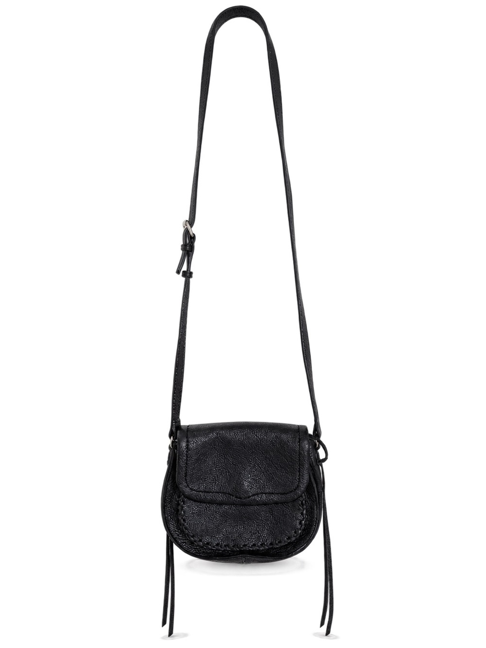 Rebecca Minkoff Black Leather Crossbody Bag - Minimal Saddle Style